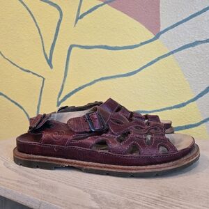 VTG Dr. Martens Womens Red Leather Sandals 11826 10L